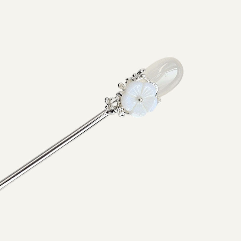 White Agate Bloom Hair Stick