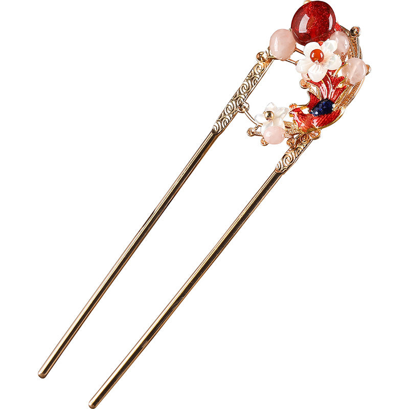 Rose Quartz Bloom Hair Stick