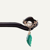 Emerald Tone Agate Hair Stick