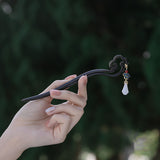 Ebony Swirl Dangle Hair Stick