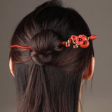 Auspicious Red Snake Hair Stick