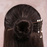 White Agate Tassel Hair Stick