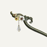 Olive Bloom Pendant Hair Stick
