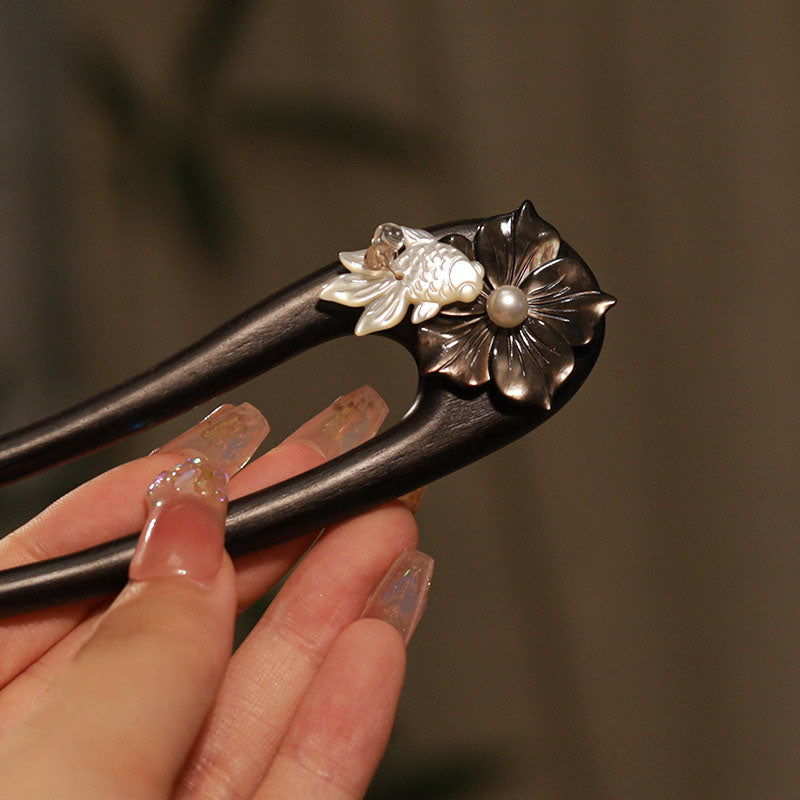 Peony Fish Nacre Hair Stick