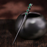 Green Agate Line Hair Stick
