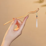 Peachwood Flowing Arc Hair Stick