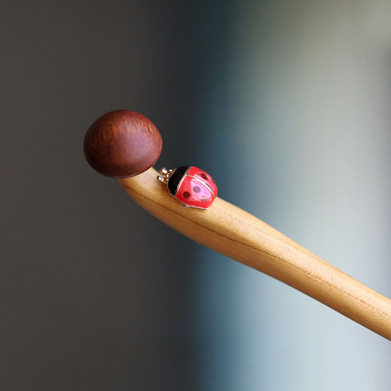 Mushroom Ladybug Hair Stick