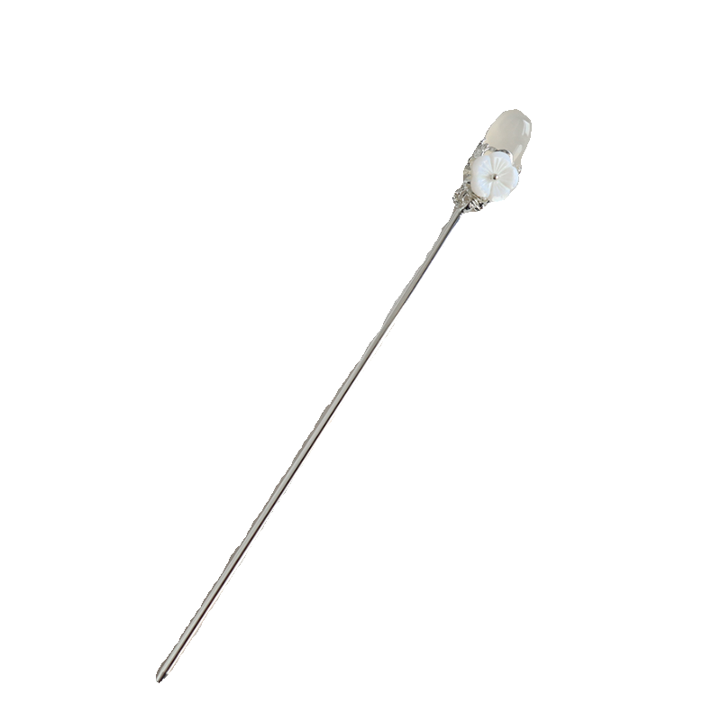 White Agate Bloom Hair Stick