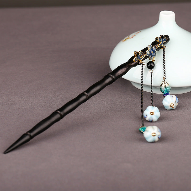 Porcelain Dangle Hair Stick