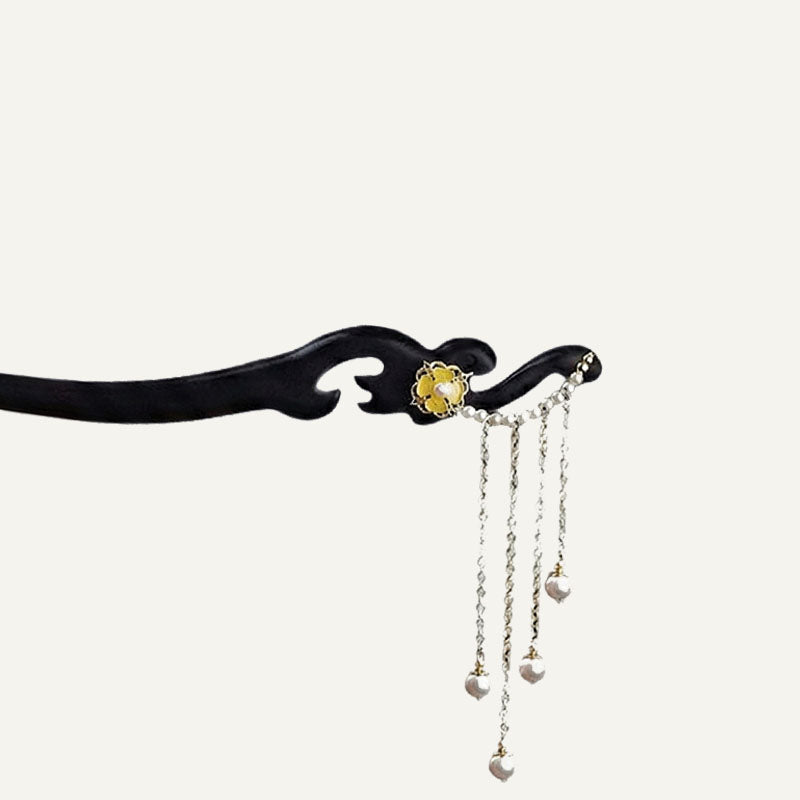 Floral Pearl Drop Hair Stick