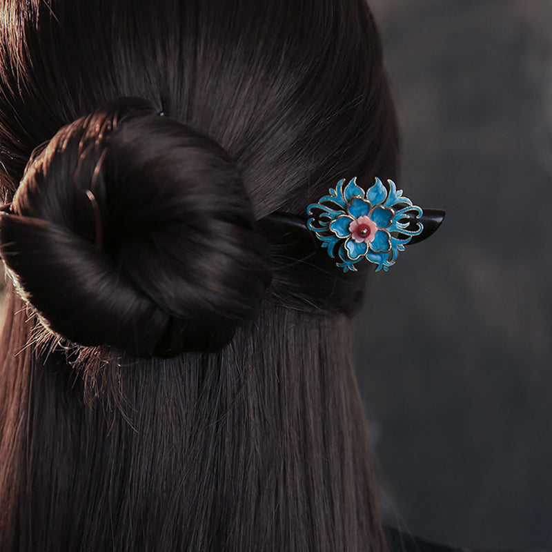 Cerulean Floral Hair Stick