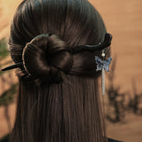 Blue Butterfly Tassel Hair Stick