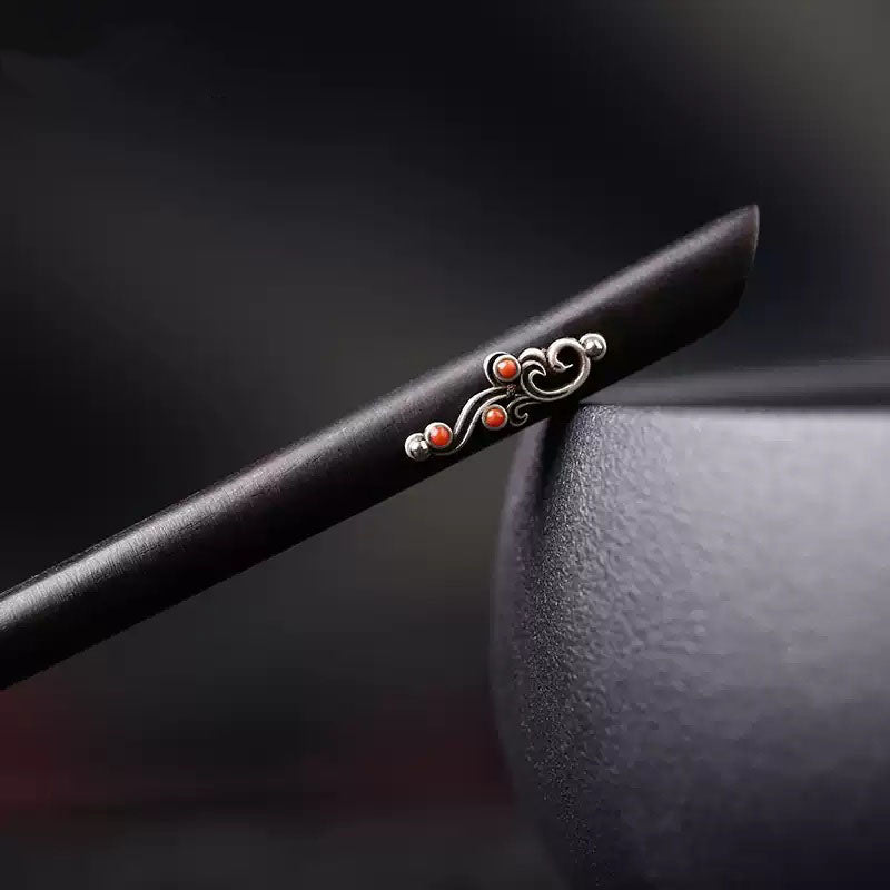 Ebony Ruby Vine Hair Stick