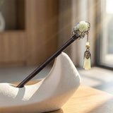 Rose Blossom Jade Drop Hair Stick