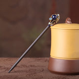 Cobalt Jade Bloom Hair Stick