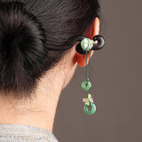 Green Loop Dangle Hair Stick