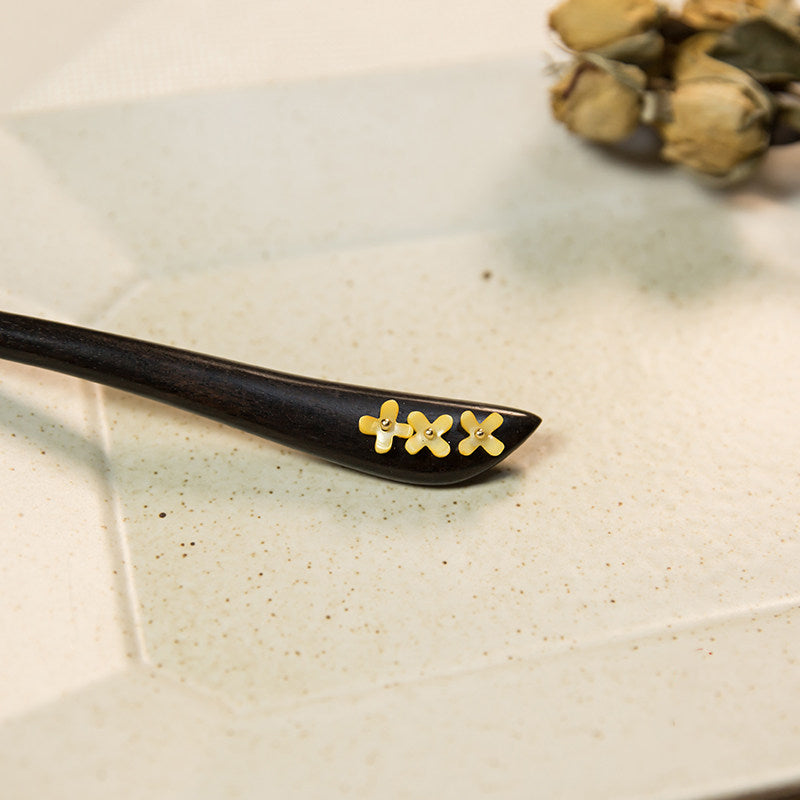 Ebony Golden Osmanthus Hair Stick