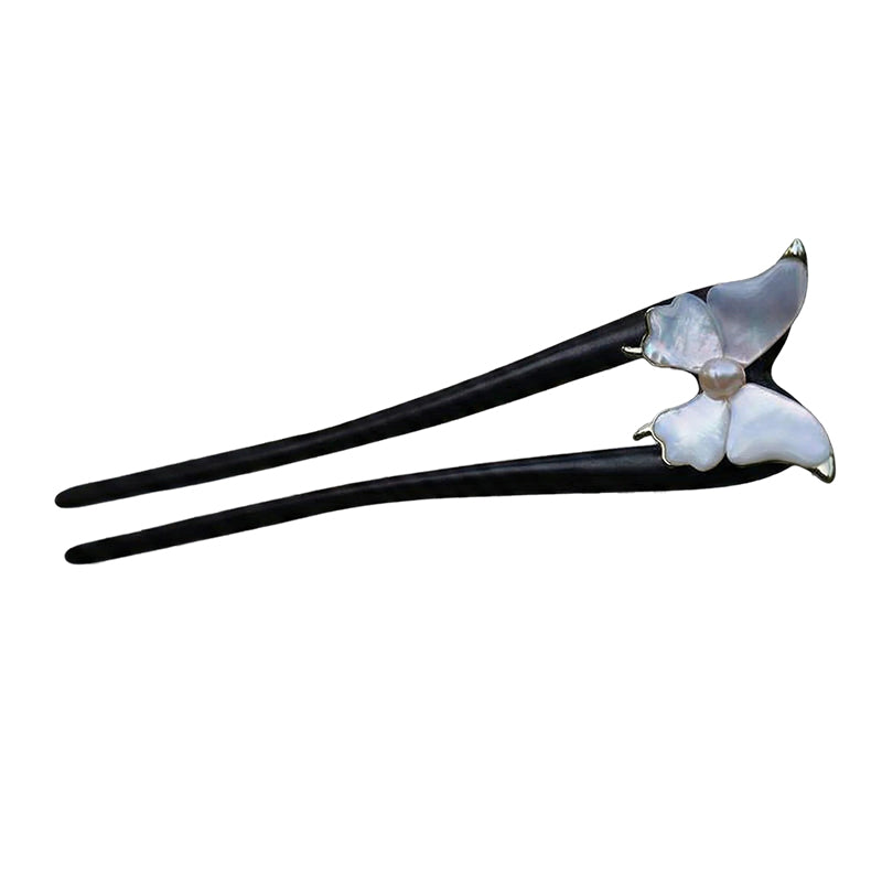 Butterfly Pearl Accent Hair Stick