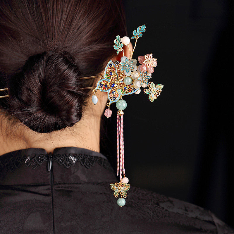 Floral Muse Butterfly Hair Stick