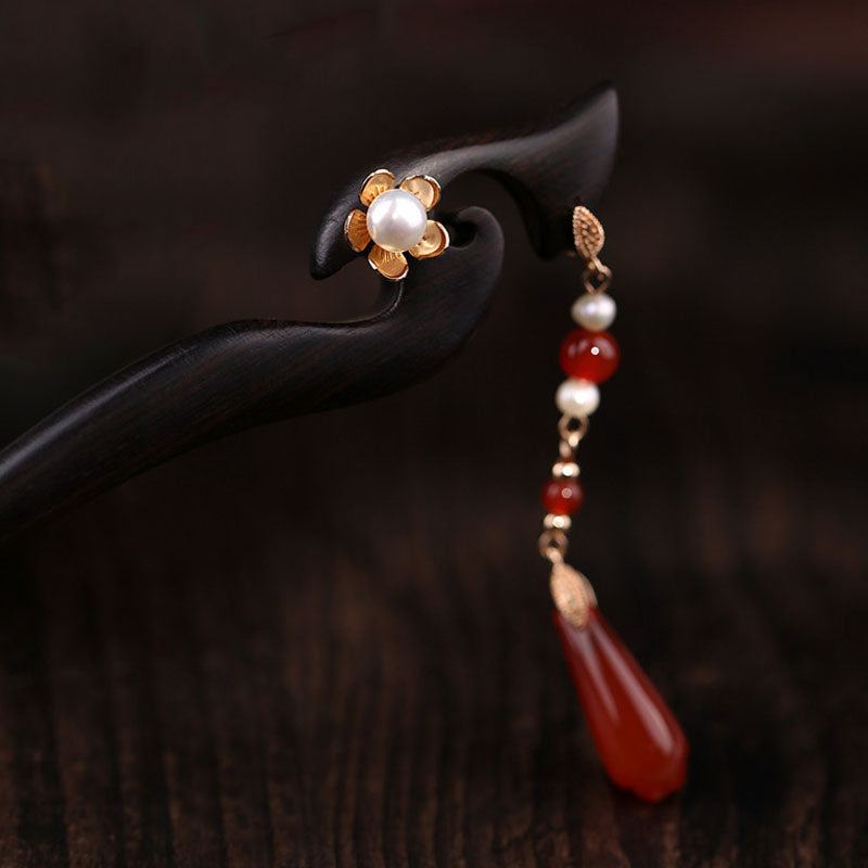 Pearl Agate Drop Hair Stick
