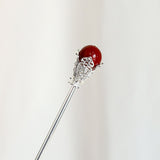 Vermilion Bead Hair Stick