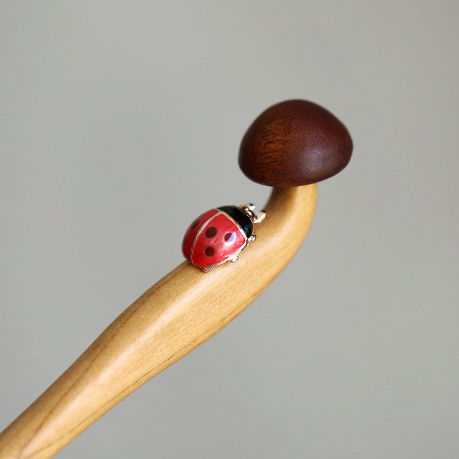 Mushroom Ladybug Hair Stick