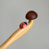 Mushroom Ladybug Hair Stick