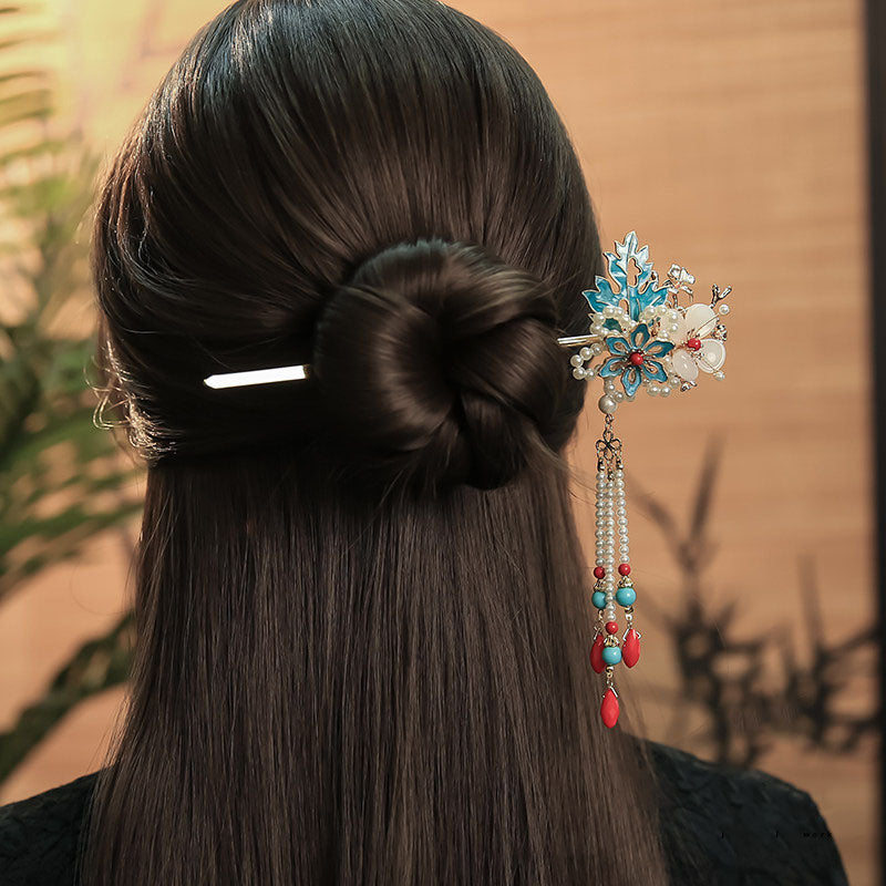 Royal Blossom Tassel Hair Stick
