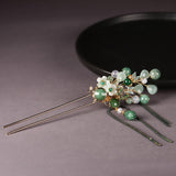 Emerald Bloom Hair Stick