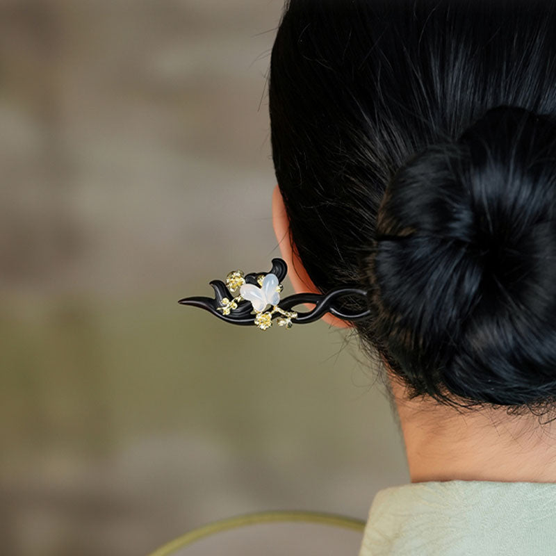Plum Blossom Butterfly Hair Stick