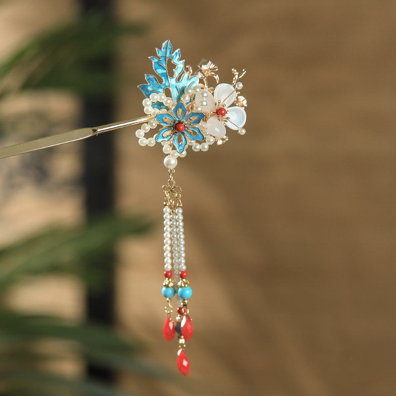 Royal Blossom Tassel Hair Stick