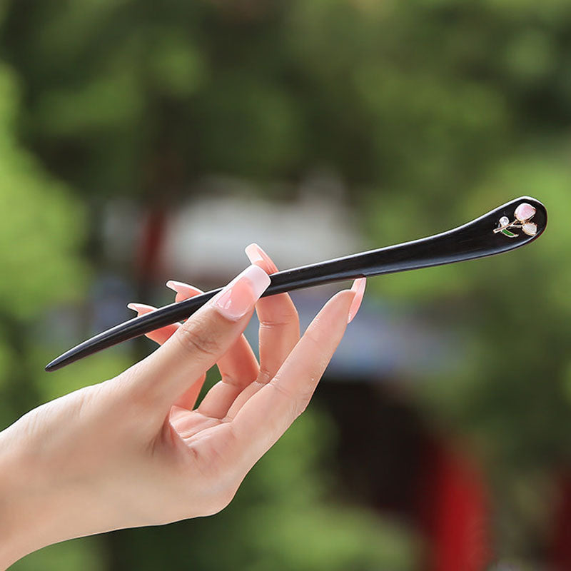 Blushing Tulip Ebony Hair Stick