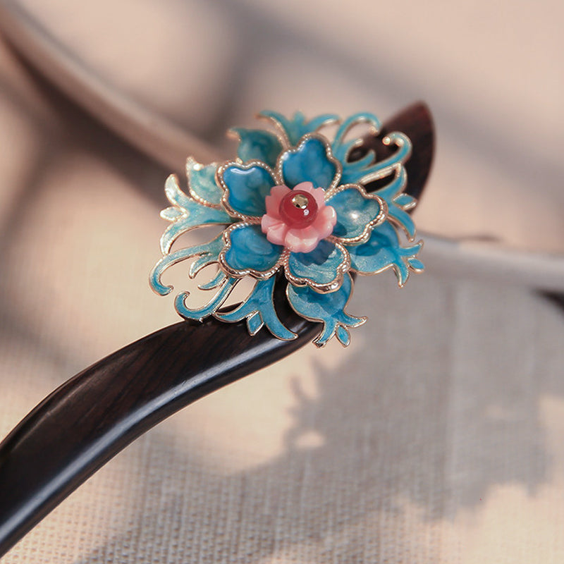 Cerulean Floral Hair Stick