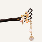 Floral Gem Dangle Hair Stick