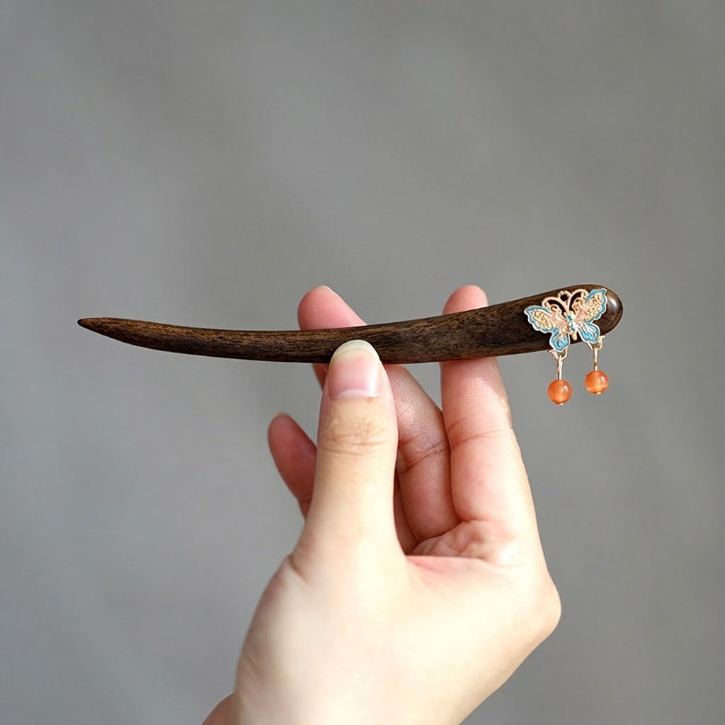 Butterfly Shell Dangle Hair Stick