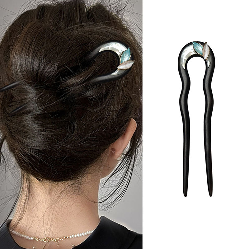 Green Moon Nacre Hair Stick