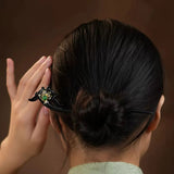 Ebony Lotus Petal Hair Stick