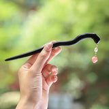 Peach Drop Ebony Hair Stick