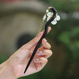 Ebony Snowflower Hair Stick