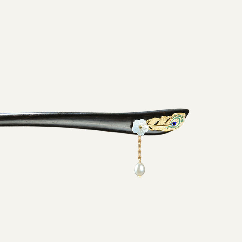 Peacock Feather Hair Stick