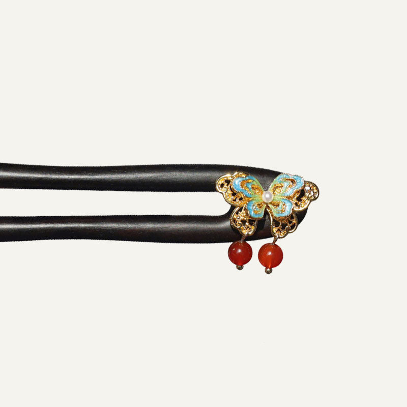Enamel Butterfly Hair Stick