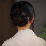 Olive Jade Pearl Hair Stick