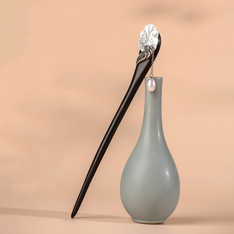 Snow Feather Pearl Hair Stick