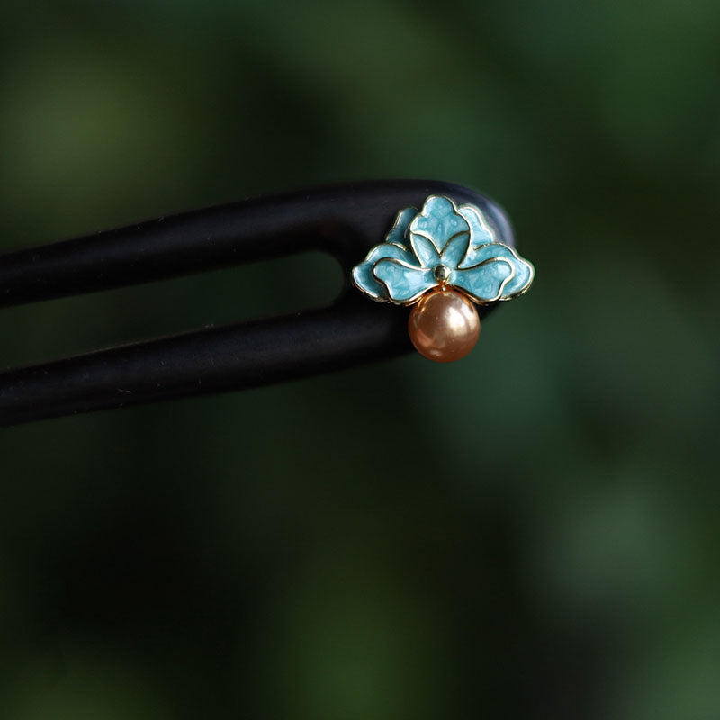 Lotus Enamel Bead Hair Stick