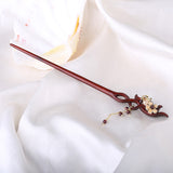Pearl Garnet Blossom Hair Stick