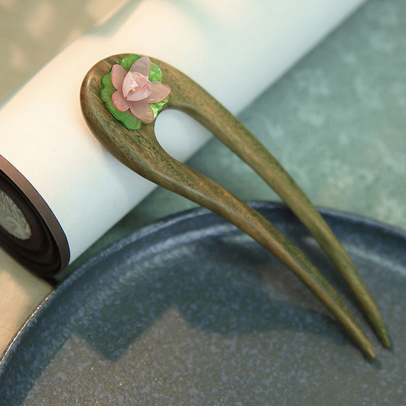 Pink Lotus Green Hair Fork