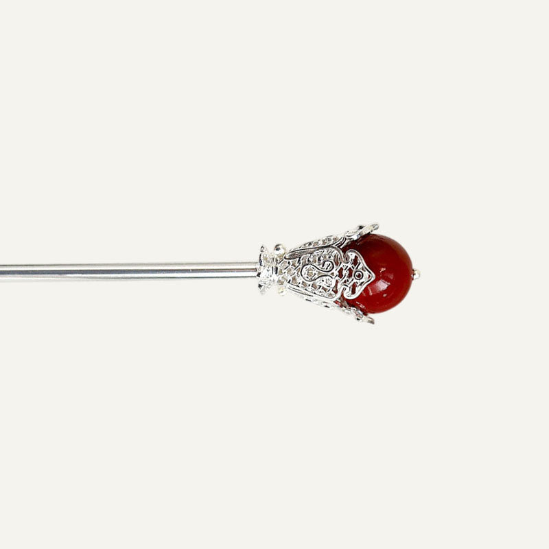 Vermilion Bead Hair Stick