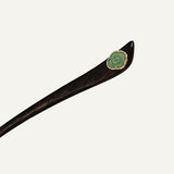 Jade Teardrop Ebony Hair Stick