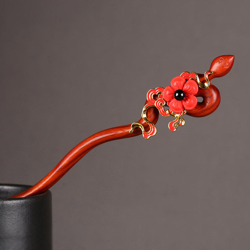 Auspicious Red Snake Hair Stick