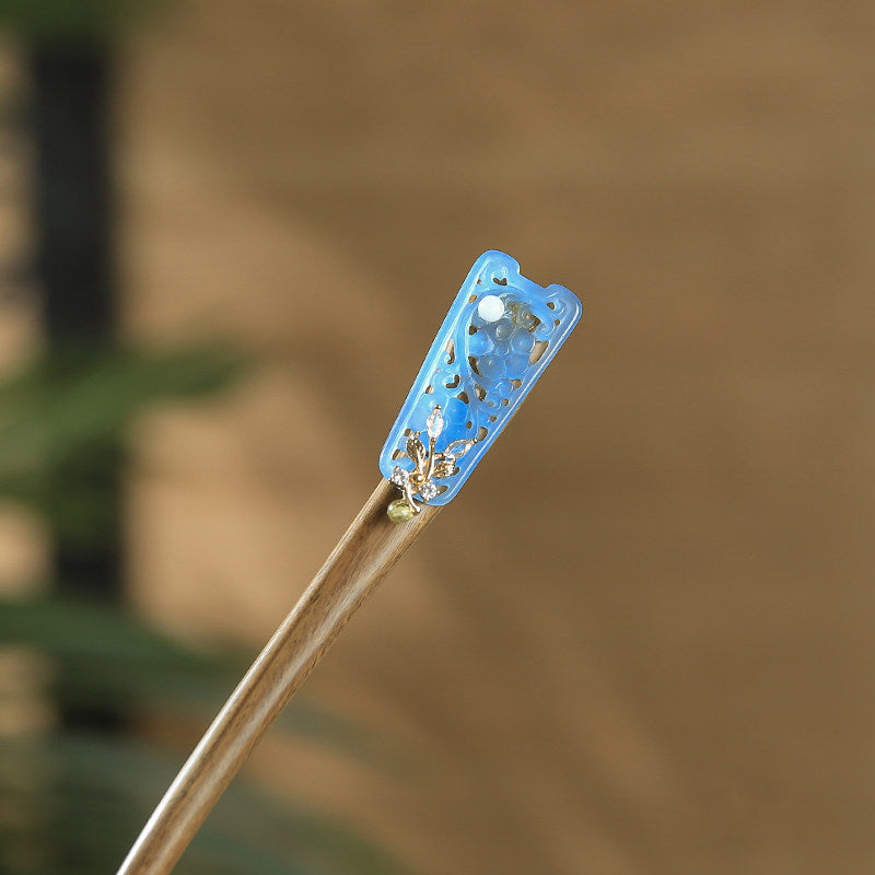 Azure Filigree Hair Stick